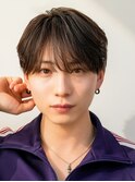 韓国ヘアニュアンスコンマバングセンターパートフェザーパーマ