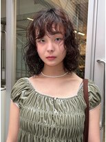 ノラ シブヤ(NORA)&nbsp;小顔ミディアムパーマミディアムデジタルパーマボブパーマ前髪