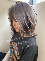【添田】大人かわいい小顔カットくびれセミディネイビーカラー