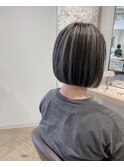 ホワイトハイライト×ミニボブ×俺のボブ×グレージュ
