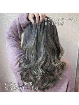 ワット 原宿店(W) 原宿髪質改善ベージュカラーブリーチなし韓国レイヤーハイライト