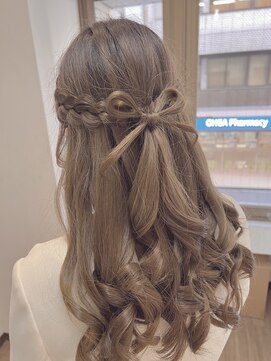 オーブ ヘアー リリー 博多2号店(AUBE HAIR lily) ベール巻きハーフアップリボンスタイル！