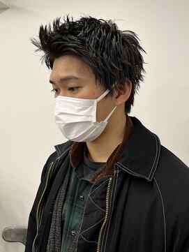 ピープスアンドスー 表参道 渋谷(Peeps&Suu.) メンズカット スパイキーショート アップバング 束間ショート