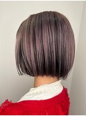 ショートボブ/ピンクベージュ