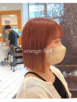 ヘアーアンドメイク サワ 上田本店(SAWA)&nbsp;20代30代ストレートボブアゴラインオレンジベージュ