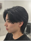 ニュアンスパーマセンターパートフェザーパーマ韓国メンズパーマ