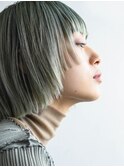 ミントカラーホワイトグレージュアースカラー姫カットレイヤー3
