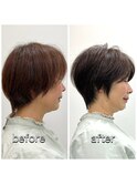 40代ショート伸ばしかけ丸みショート