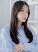 顔回りレイヤーカット小顔ストレートロングa上尾20代30代40代