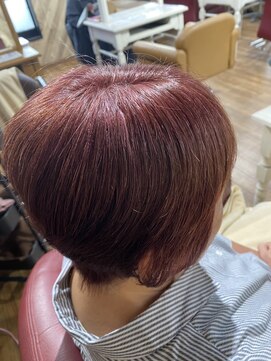 ルネッサンスヘアー ラファエロ(RAFFAELLO) エドルクオンカラー　ピンク　明るい白髪染め　秋 color 秋色