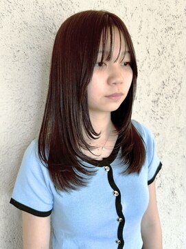 プリモ ココ 鍋島店(Primo coco.) ミディアムレイヤー 前髪カット 髪質改善 顔周りレイヤー 美髪