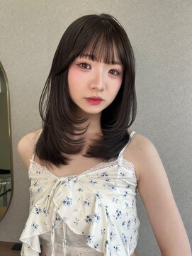 ボタン ハカタ(VOTAN hakata) 【前田七音】グレージュ/ミディアムレイヤー/レイヤーカット