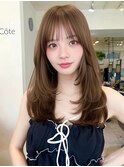 透明感ブラウンベージュ/ハッシュカット/ワンカール