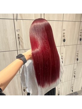 アース いわき店(HAIR&MAKE EARTH) ディープチェリーレッドストレート