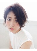 エアリーショートボブ　前髪なしショート