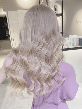 ペレ 渋谷(PELE) R43_ミルキーホワイトベージュ ブリーチ3回～