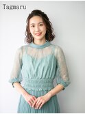 【京都結婚式列席ヘアセット】短めさんのふわふわハーフアップ