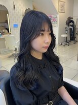 フレア(FLAiR) 10代20代シースルーバング韓国風顔周りカットブルーブラック