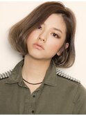 大人かわいいボブヘアー　チャコールカラー　