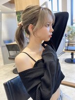 アース コアフュールボーテ 熊谷店(EARTH coiffure beaute)&nbsp;韓国風顔周りカットグレージュレイヤー_レイヤーセミロング