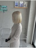 ボブ×ホワイトアッシュ