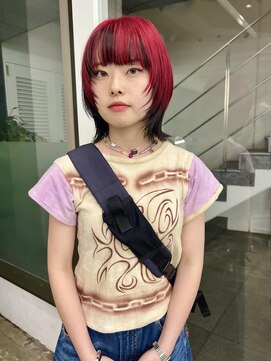 レコ 渋谷(LECO) アンブレラシャギーレッドカラー