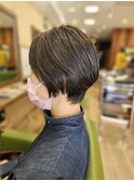 髪質改善トリートメントストレート/刈り上げショート