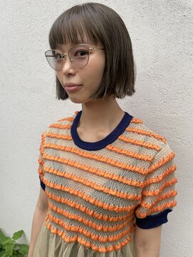 フェンヘアーアイス 中目黒(Fen.hair ici) 20代30アッシュグレージュナチュラルボブ切りっぱなし
