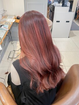 ネオリーブアイム 横浜西口店(Neolive aim) バレイヤージュ　ディープレッド　横浜【成田】