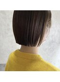 ミニボブ/ぱつっとボブ/ベージュブラウン