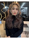 メルティ―カラーフェミニンロング似合わせカットマッシュボブ