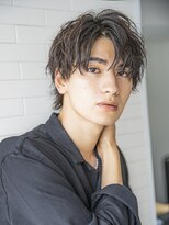 シティ(CITY) 【men`s】フェザーパーマグレー刈り上げショートブルーカラー