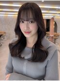 メルティカラーフェミニンロング似合わせカットハイトーン韓国
