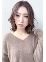 ファイン 美容室 深川店(FINE)&nbsp;20代30代40代ブルーカラーロングウルフ毛先パーマ耳掛け美肌