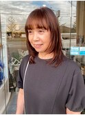 ワイドバング×顔周りレイヤー