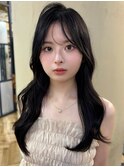 >>レイヤーカットくびれ巻き髪き 2way前髪