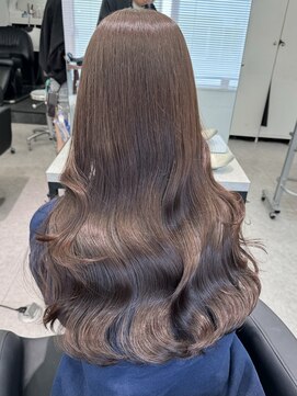 ペレ 栄 アネックス(PELE栄ANNEX) 韓国 くびれロング レイヤー ワンホンヘア 小顔前髪