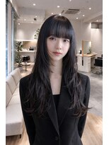 ロビー 青山(ROBBY)&nbsp;ワイドバング/ロングレイヤースタイル/ブルーブラック