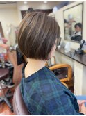 大人美人ショートボブ×艶感ベージュ