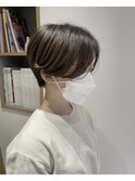 前髪パーマ×ショート
