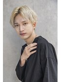ネイビーカラービジネス×くせ毛風パーマクラウドマッシュ