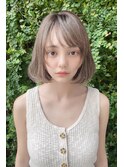 大人かわいいフェザーバングのボブスタイル♪藤沢