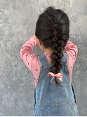 子供ヘアセット　編み込みヘア