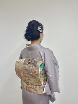 ベルクープス 天王寺店(Belle Coupes) 【BelleCoupes】訪問着 シニヨン 黒髪まとめ髪 着物ヘア 和装