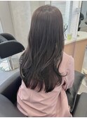 レイヤーロング20代30代アッシュブラックグレージュカラー