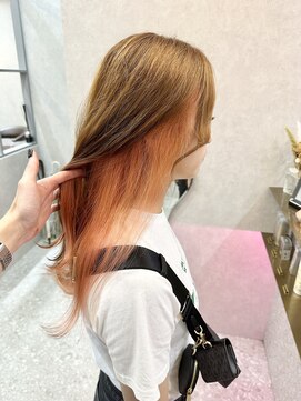 ロンド レア 天神大名店(Lond Le’a) ダブルカラーオレンジベージュインナーカラーケアブリーチ韓国