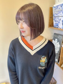 ロンド ブランシュ 錦糸町北口(Lond blanche) ◎美髪チェリーレッド切りっぱなしボブオリーブグレージュ