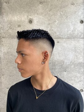 レンゲン(LENGEN) 束感刈り上げビジネス七三ツーブロックアップバング１２９１