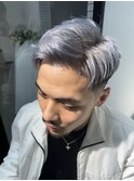 短髪黒髪アップバング刈り上げツーブロックマッシュ
