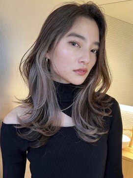 サイン 表参道(SIGN) 韓国ヘアグレージュカラーブリーチ無し髪質改善イヤリングカラー